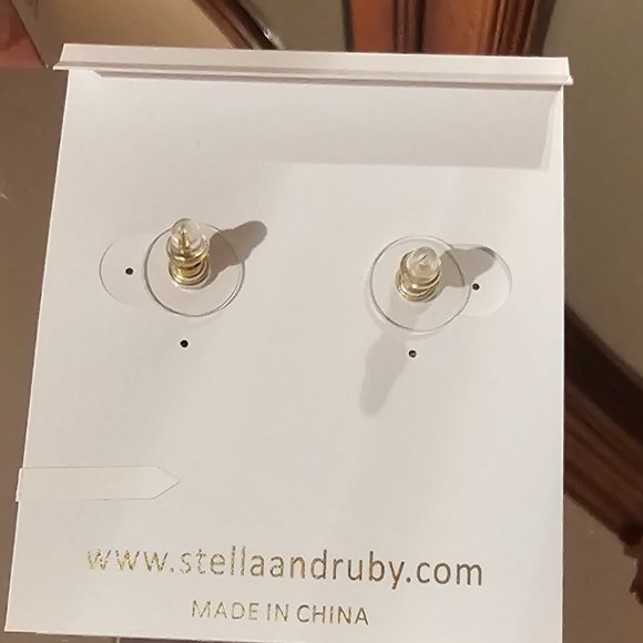 Stella and Ruby Blue Jeweled Earings - Picture 2 of 4